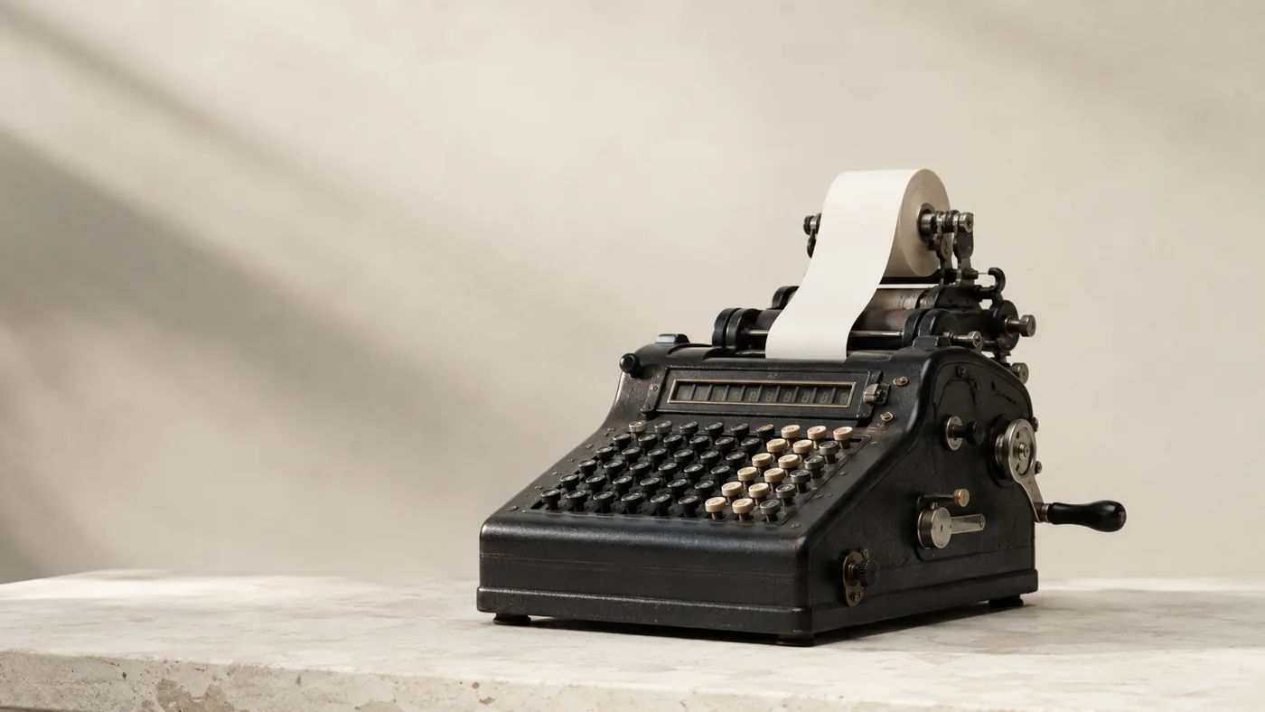 A vintage mechanical adding machine